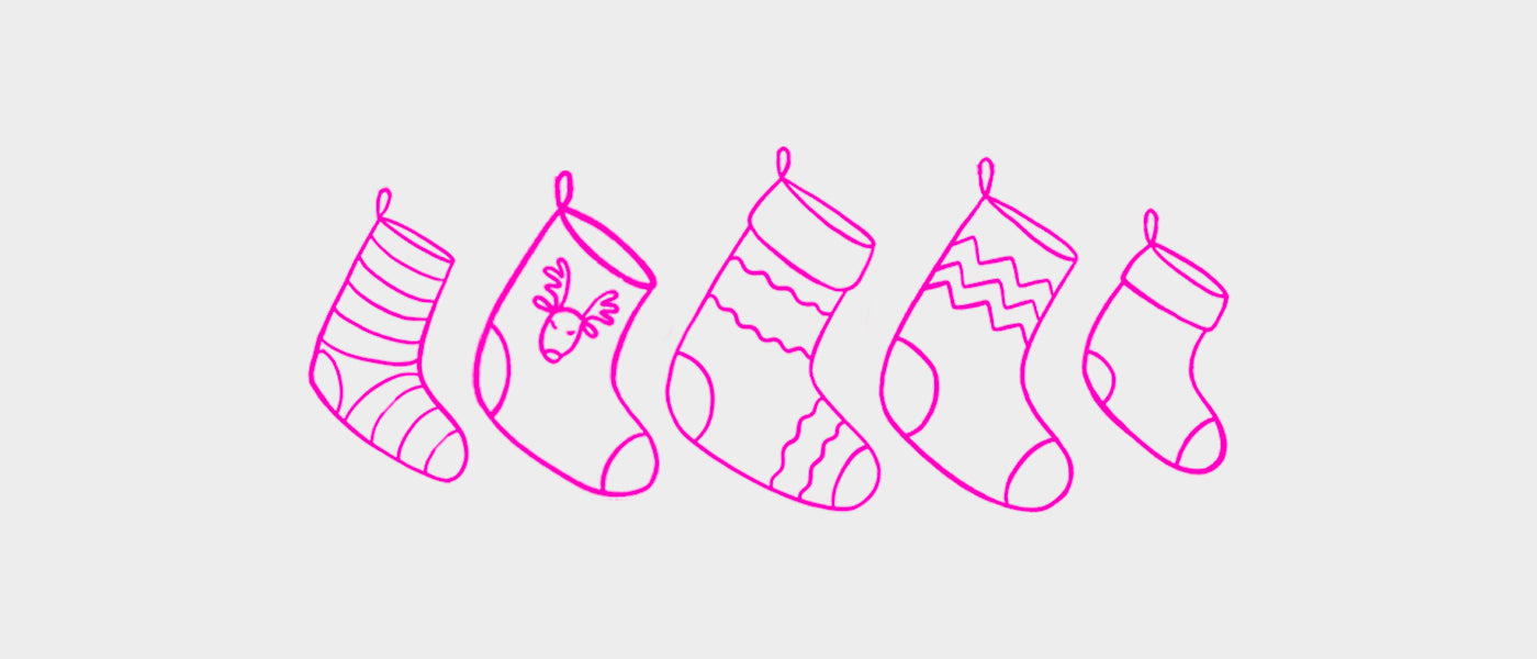 5 pink drawn cartoon stocking stuffers