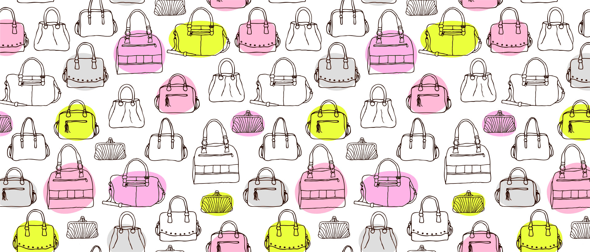 Drawings of bags with some colored in