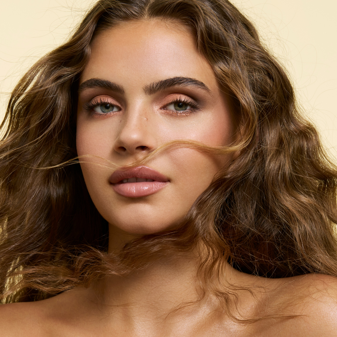 cowboy copper eye makeup on model
