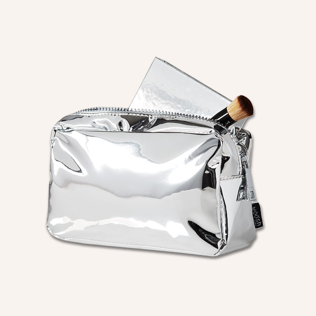 Front view essential makeup bag by Woosh Beauty