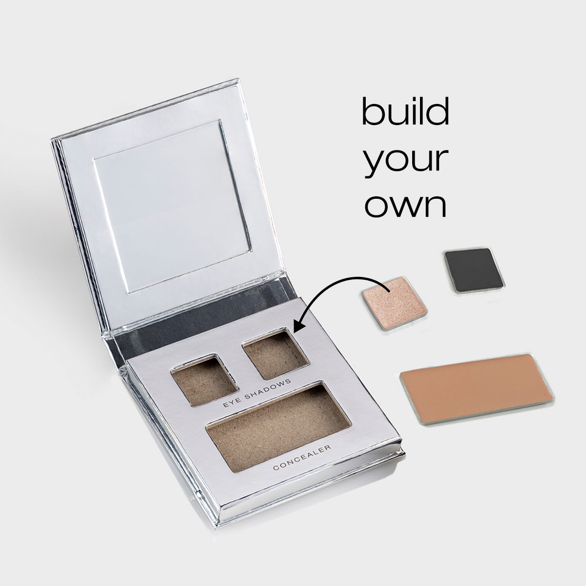 Empty palette with 3 pans showing you can build your own palette