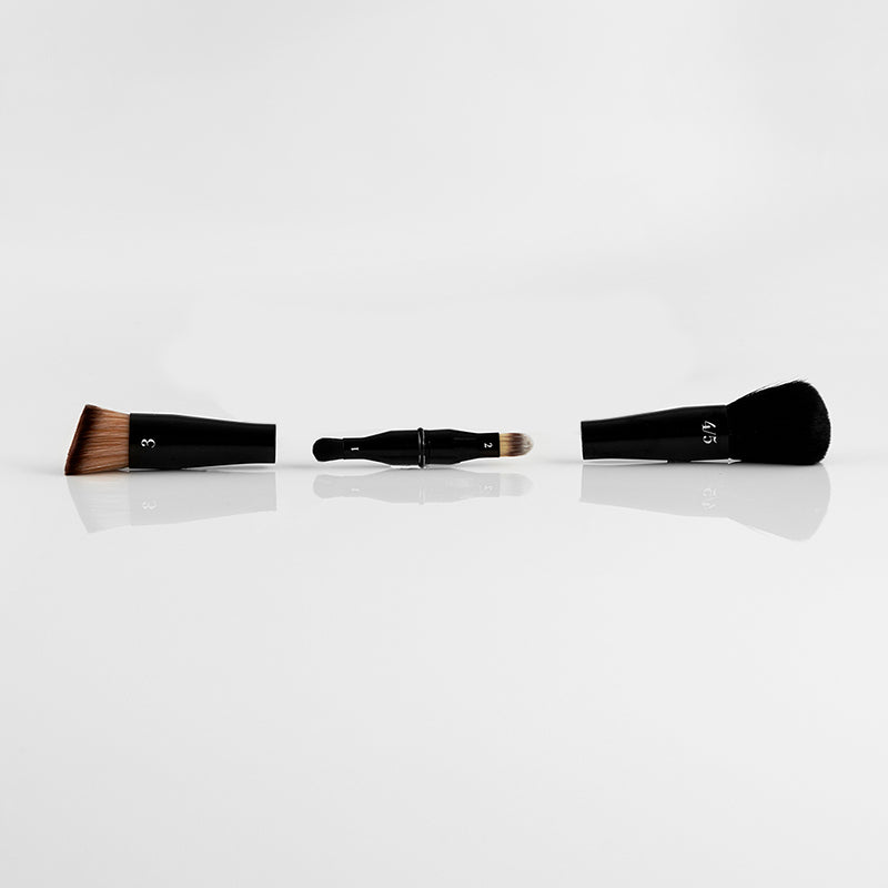 Secret brush nesting makeup brushes. 4 numbered brushes in 1 product.  Perfect for travel