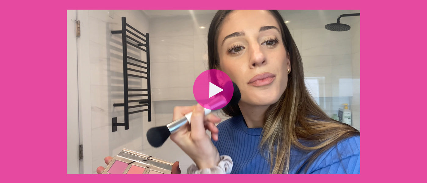 Video cover of Tara applying makeup using the 4 in 1 collapsible makeup brush by Woosh