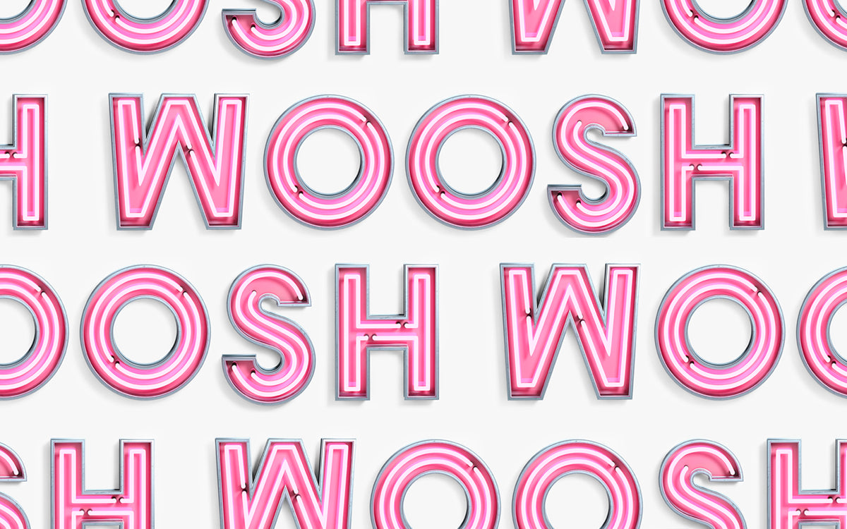 Neon Woosh Lettering