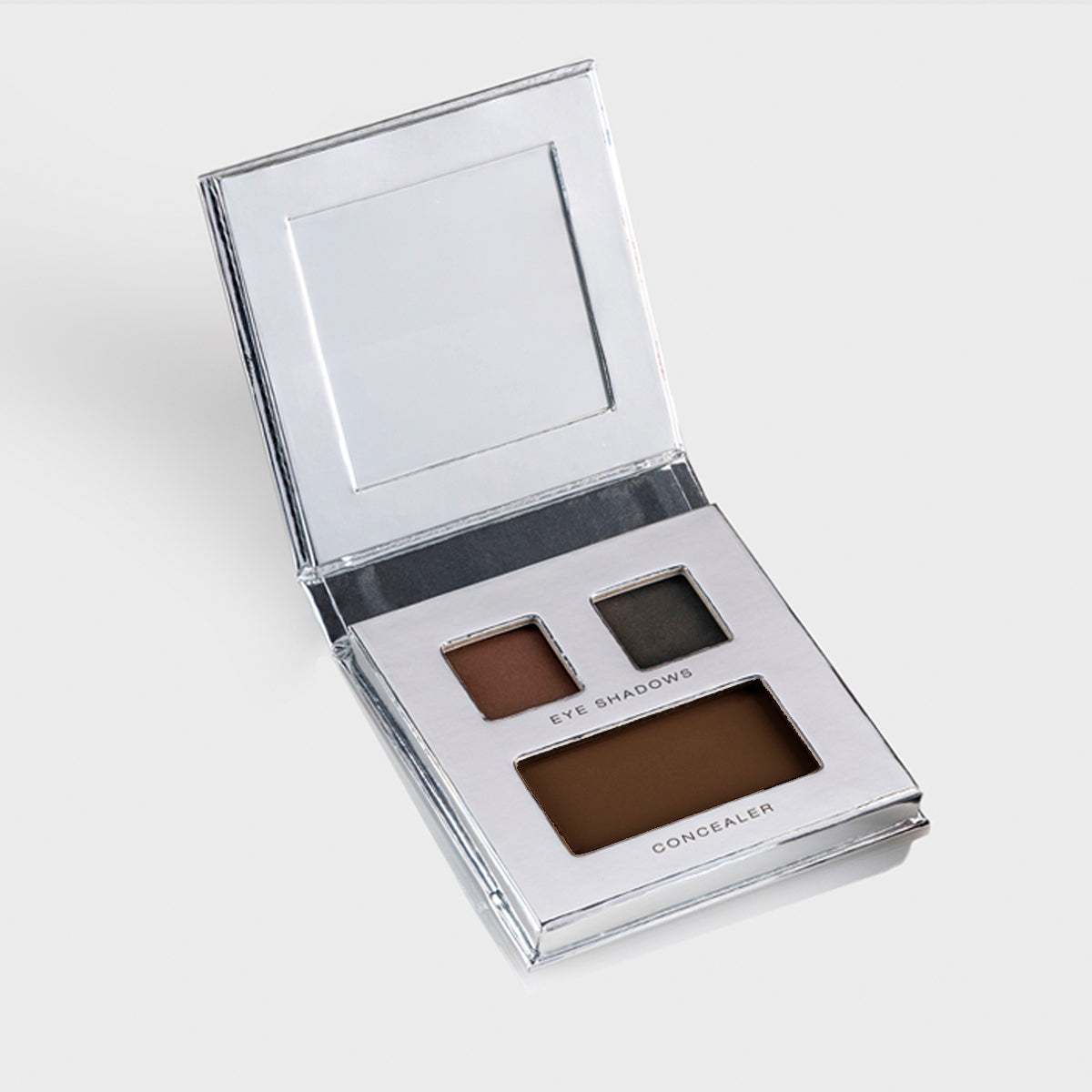 Fold Out Eyes Palette with Brown & Black Eyeshadow with concealer. Includes a mirror. IN shade Lava cake.