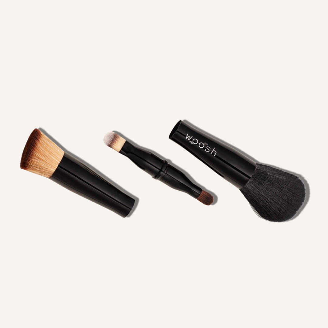 Secret brush nesting makeup brushes. 4 numbered brushes in 1 product.  Perfect for travel