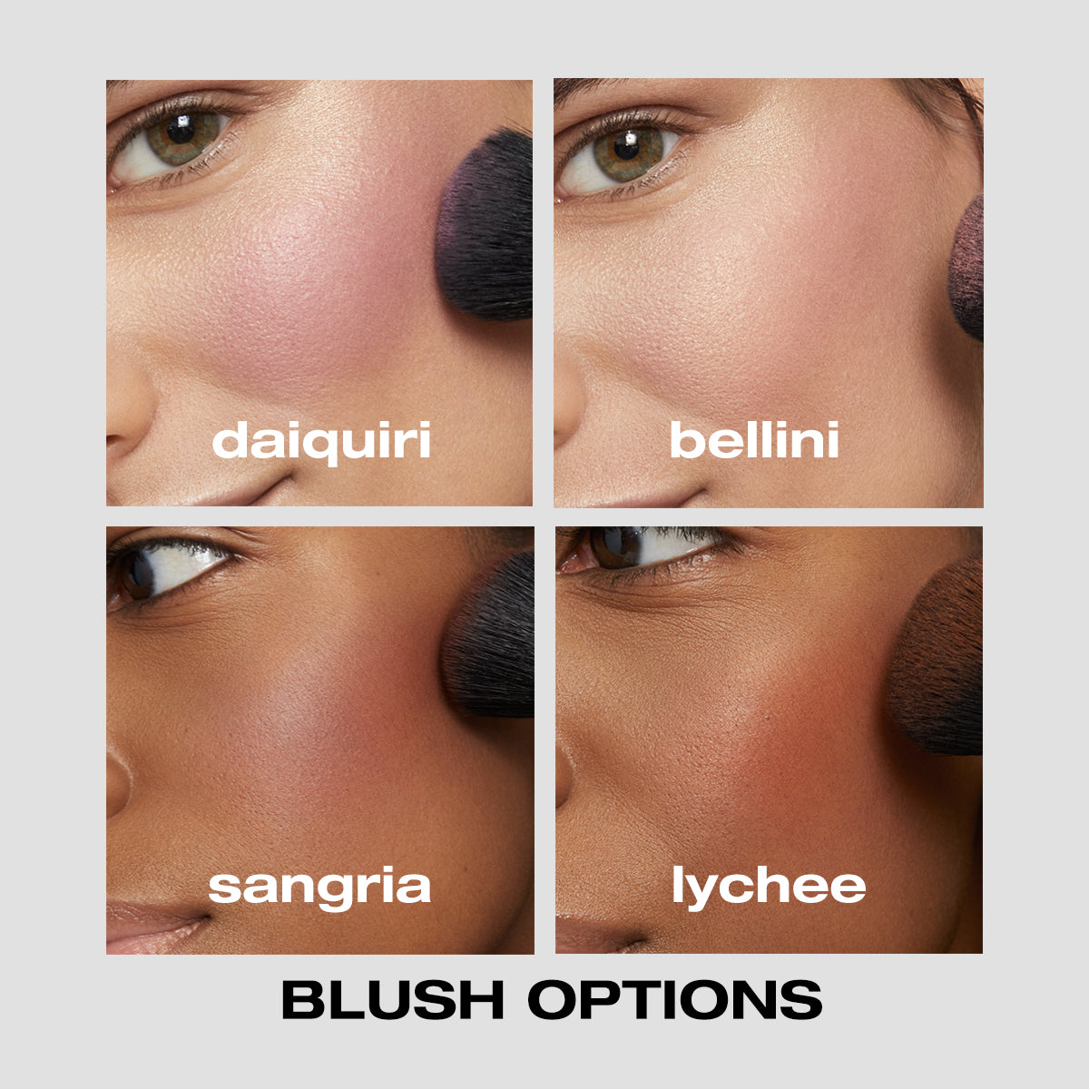 Blush options: daiquiri, bellini, sangria, lychee