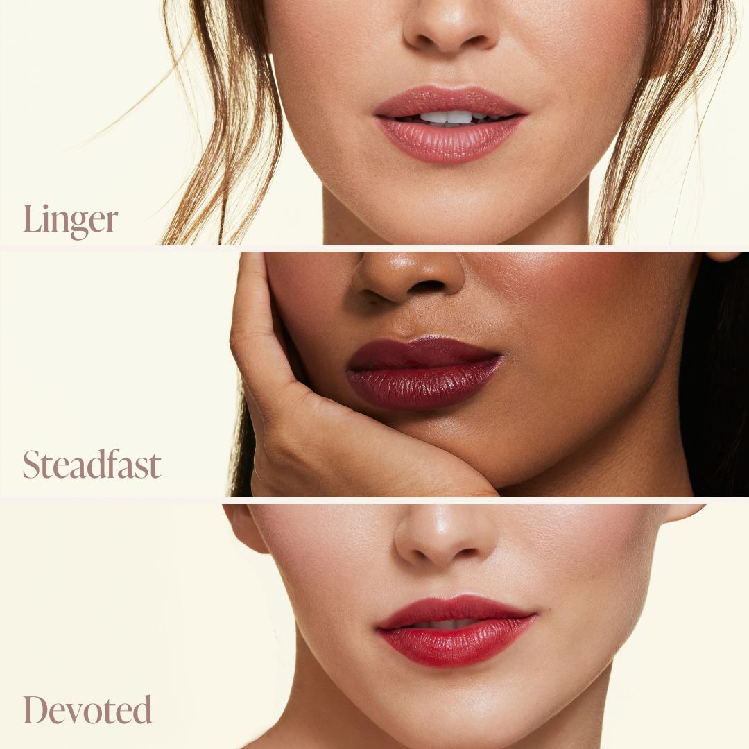 3 models to show all 3 shades of lip stain 