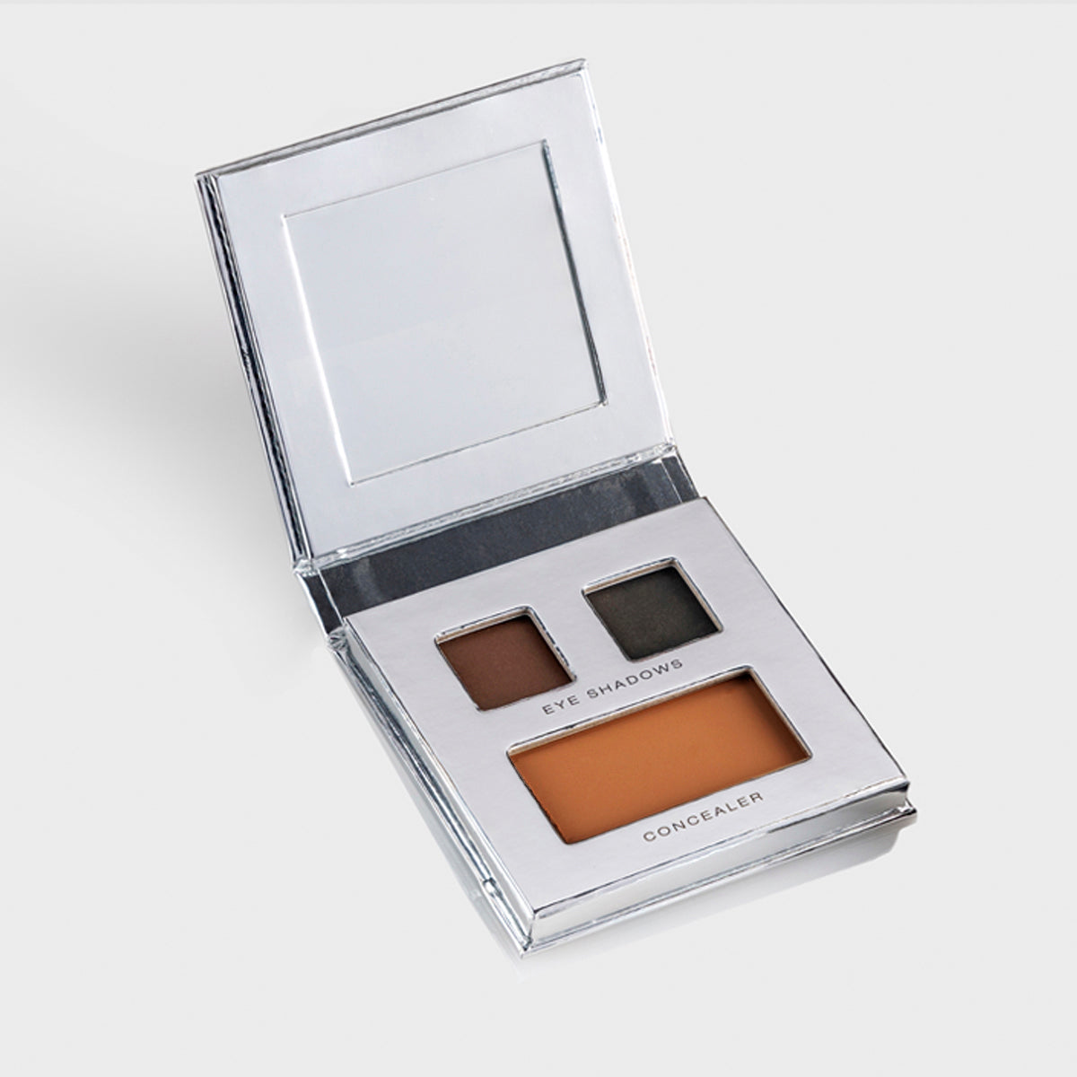 Fold Out Eyes Palette with Brown & Black Eyeshadow with concealer. Includes a mirror. In Shade Butter Pecan.