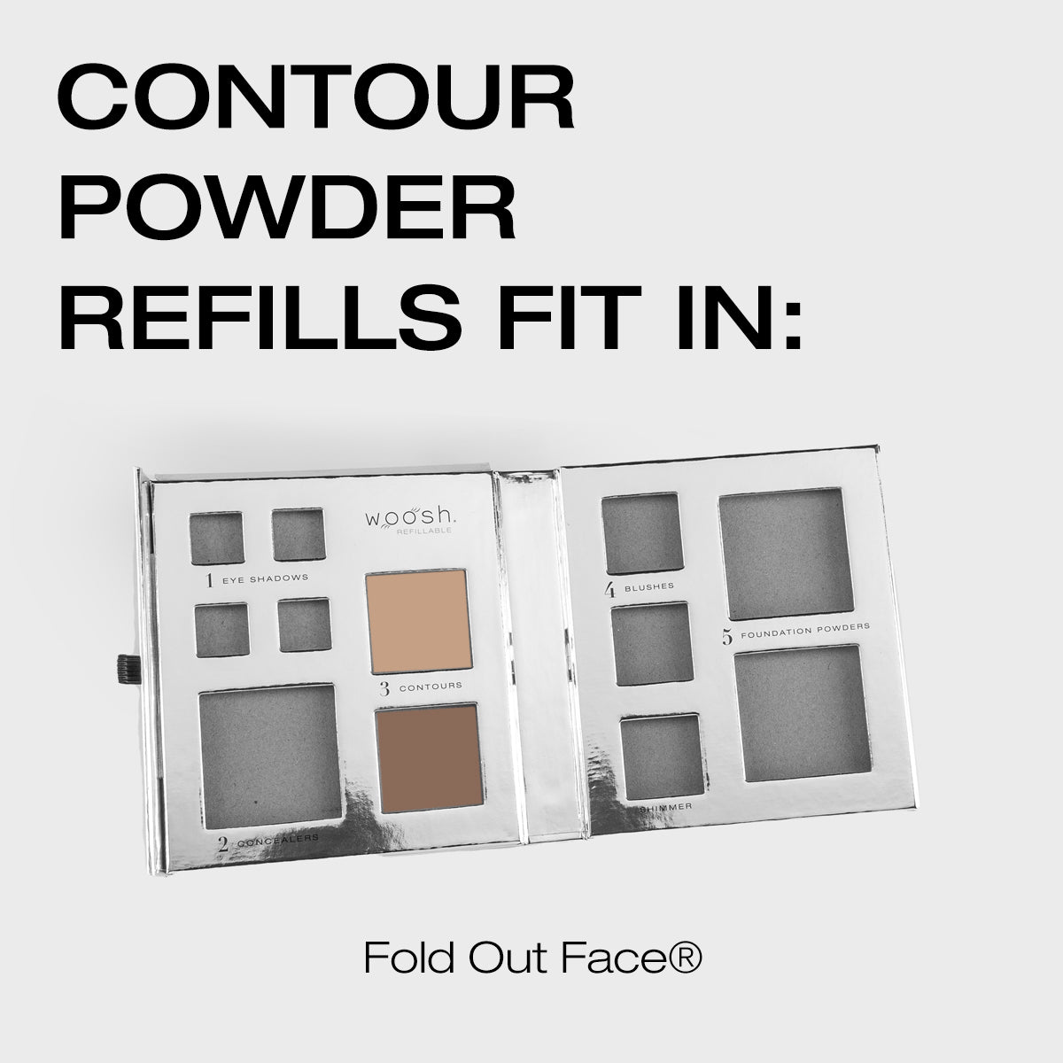 Demo of how the contour powder fits in the fold out face