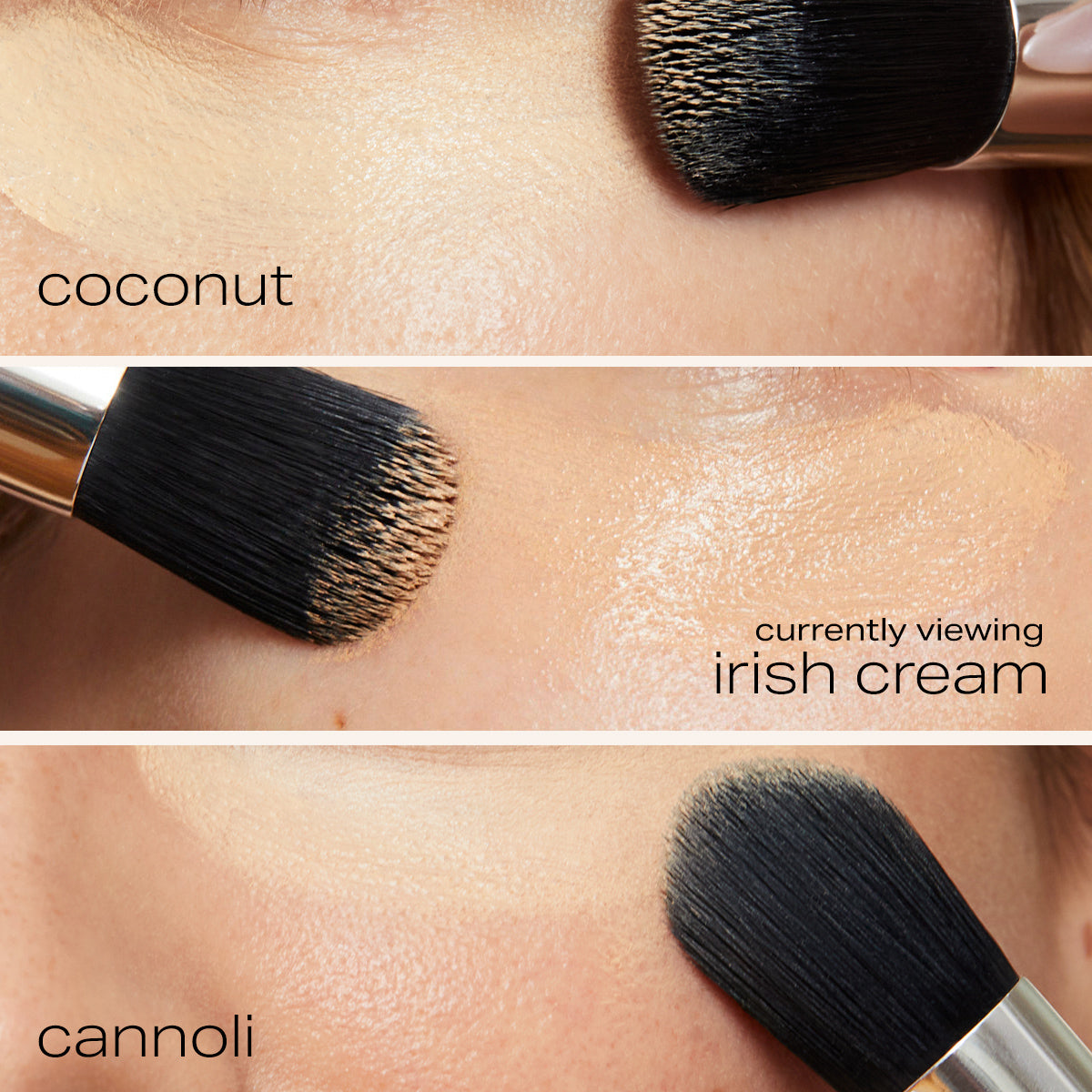 coconut, irish cream, cannoli applied to under eyes