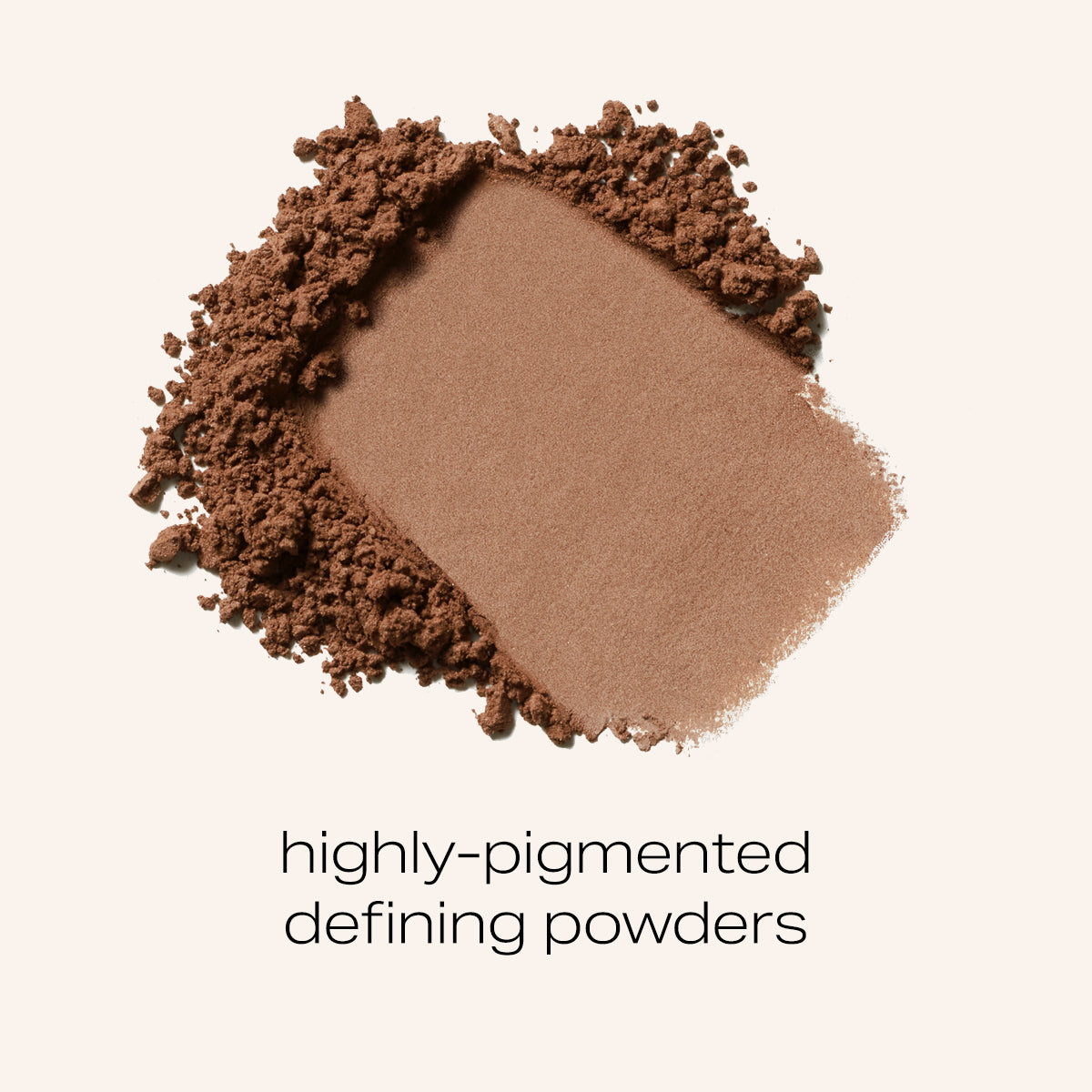 swatch of highly pigmented defining powders in shade cinnamon