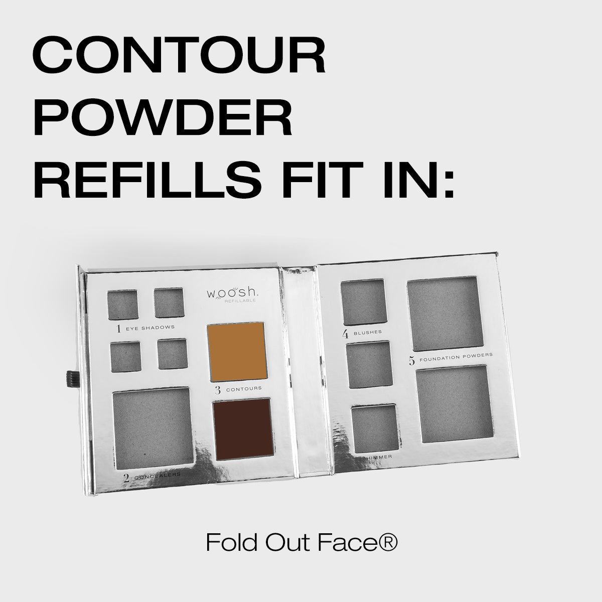 Demo of how the contour powder refill fits in the fold out face