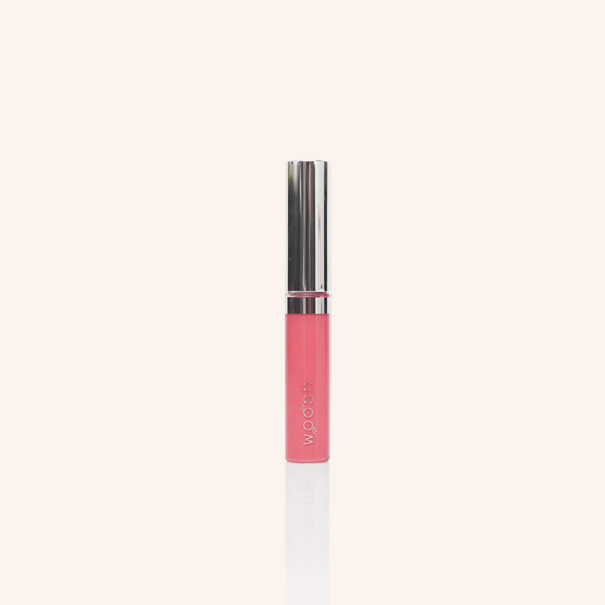 Moisturizing Woosh Beauty shea butter vegan mini lip gloss with shimmer in pink natural shade