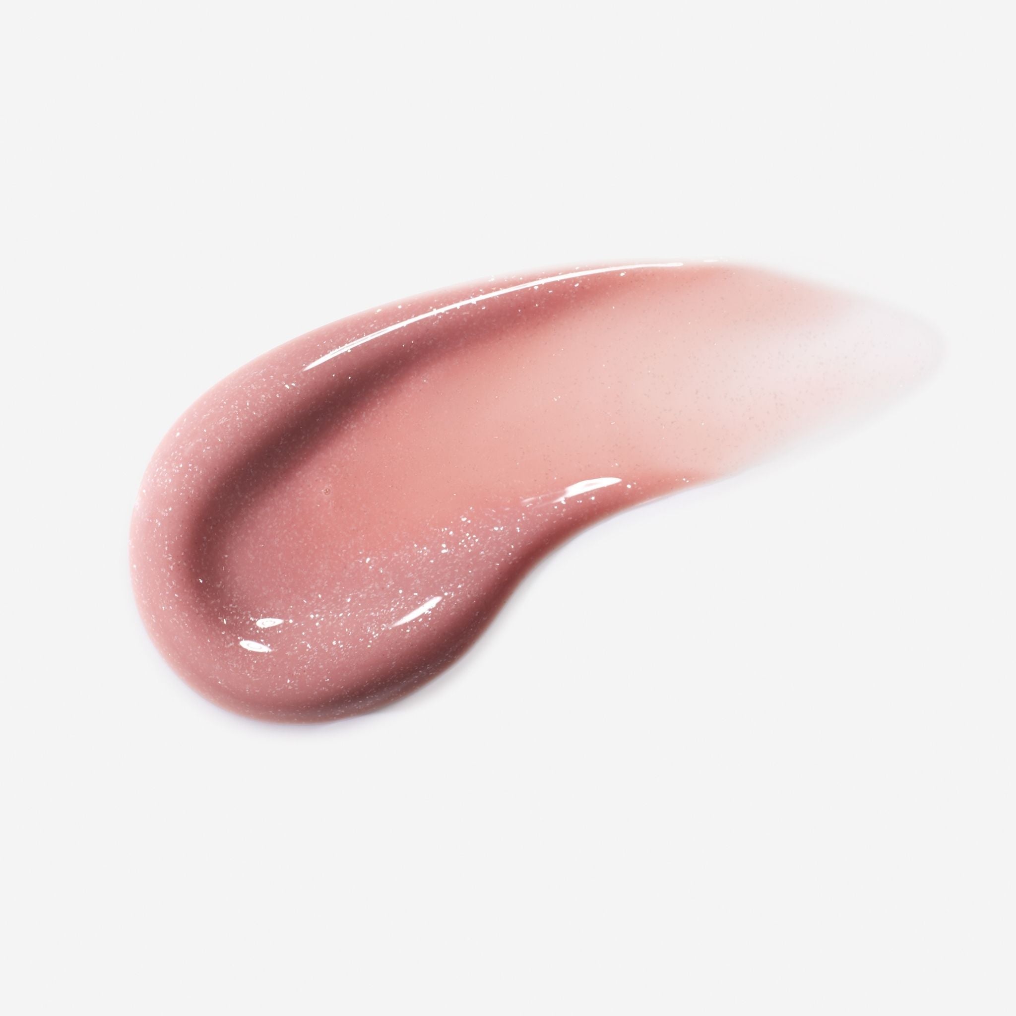 Perfect glob of Veil lip gloss, previously known as beige frosted. The ideal nude pink with glitter sparkle