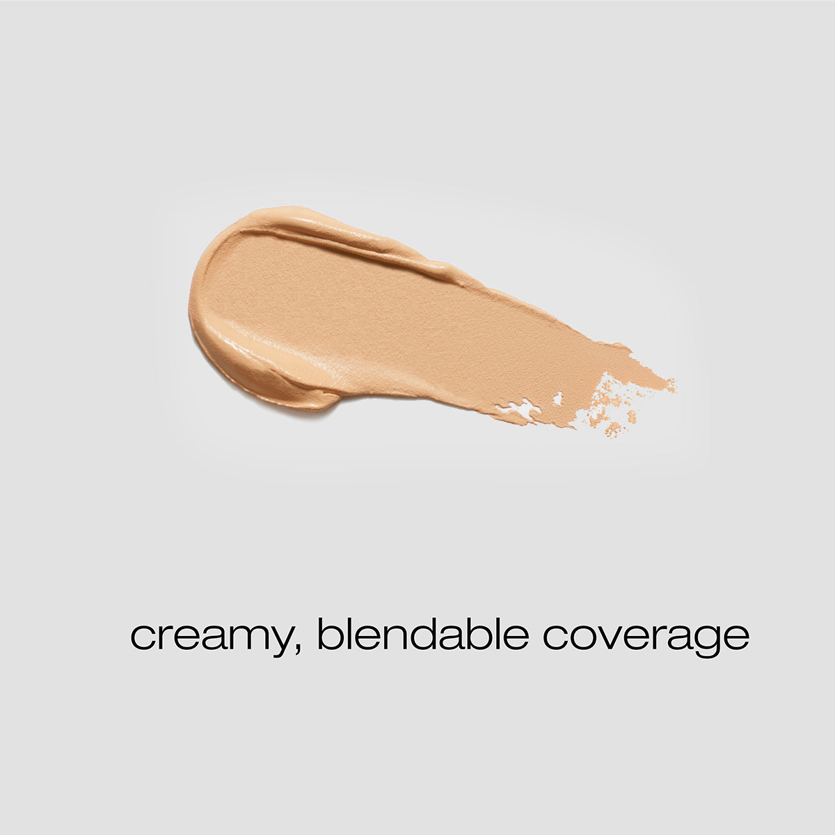 Spread of coconut concealer with description of creamy, blendable coverage