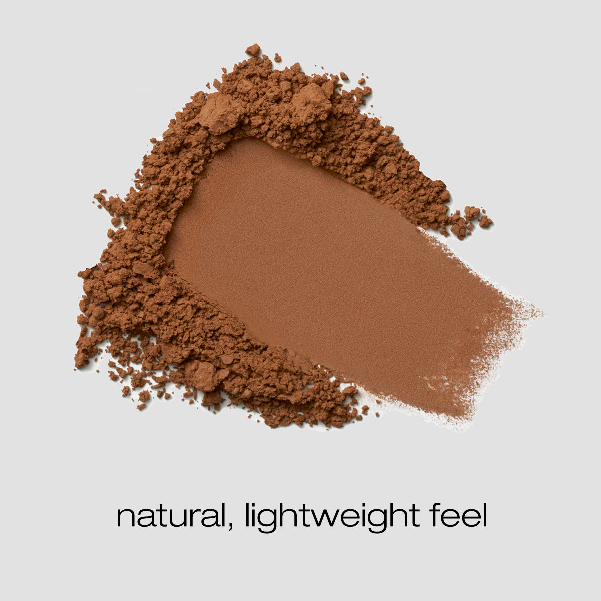 Spread of foundation powder described as a natural, lightweight feel
