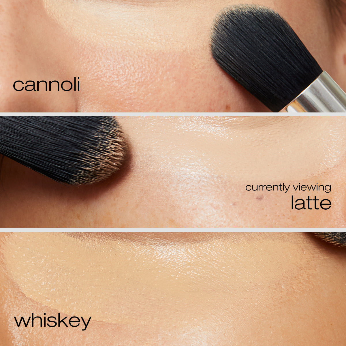 Cannoli, latte, and whiskey concealer refill covering undereyes